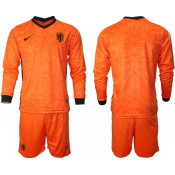 Men 2021 European Cup Netherlands orange Long sleeve goalkeeper Soccer Jersey