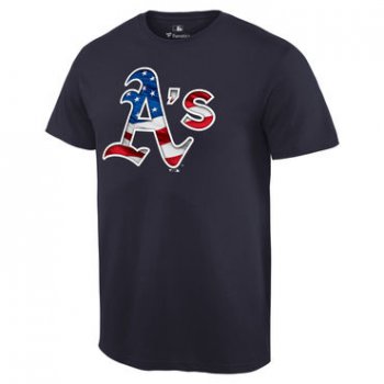 Men's Oakland Athletics Navy Banner Wave T Shirt