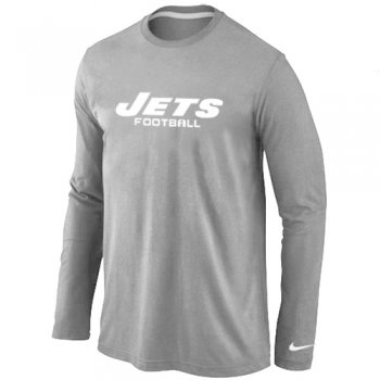 Nike New York Jets Authentic font Long Sleeve T-Shirt Grey