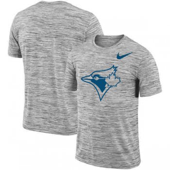 Toronto Blue Jays Nike Heathered Black Sideline Legend Velocity Travel Performance T-Shirt