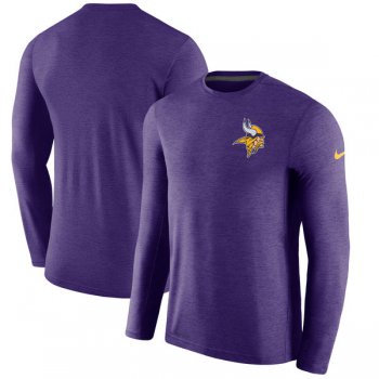 Men's Minnesota Vikings Nike Purple Coaches Long Sleeve Performance T-Shirt
