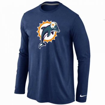 Nike Miami Dolphins Logo Long Sleeve T-Shirt D.Blue