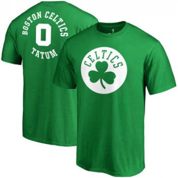 Men's Boston Celtics 0 Jayson Tatum Fanatics Branded Kelly Green Round About Name & Number T-Shirt