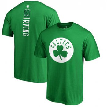 Men's Boston Celtics 11 Kyrie Irving Fanatics Branded Kelly Green St. Patrick's Day Backer Name & Number T-Shirt