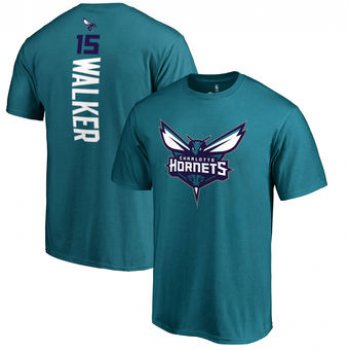 Men's Charlotte Hornets 15 Kemba Walker Fanatics Branded Teal Backer Name & Number T-Shirt