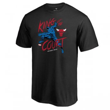 Men's Chicago Bulls Fanatics Branded Black Marvel Black Panther King of the Court T-Shirt