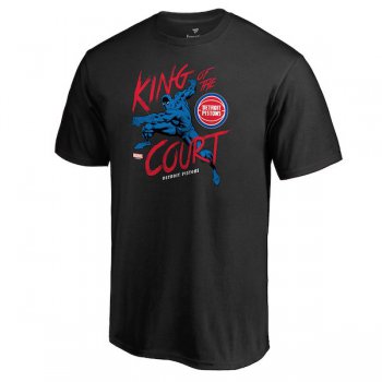 Men's Detroit Pistons Fanatics Branded Black Marvel Black Panther King of the Court T-Shirt