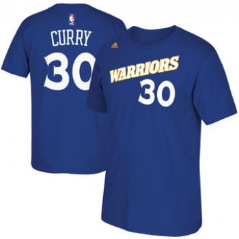 Men's Golden State Warriors 30 Stephen Curry adidas Royal Stretch Crossover Name & Number T-Shirt