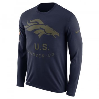 Denver Broncos Nike Salute To Service Sideline Legend Performance Long Sleeve T-Shirt Navy