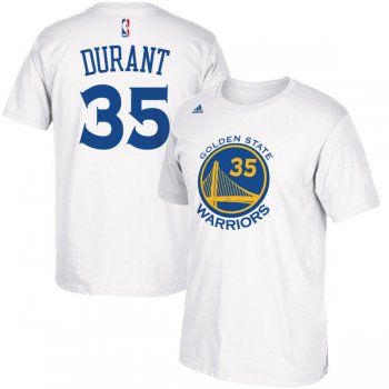 Golden State Warriors Kevin Durant adidas White Name & Number T-Shirt