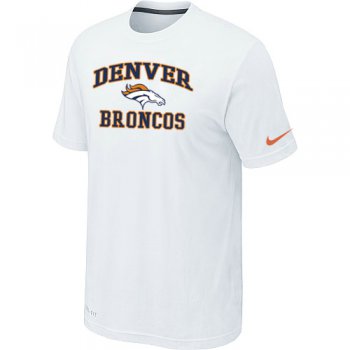 Denver Broncos Heart & Soul White T-Shirt