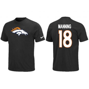 Nike Denver Broncos Peyton 18 Manning Name & Number T-Shirt Black