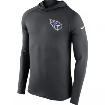 Men's Tennessee Titans Nike Charcoal Stadium Touch Long Sleeve Hooded Performance T-Shirt