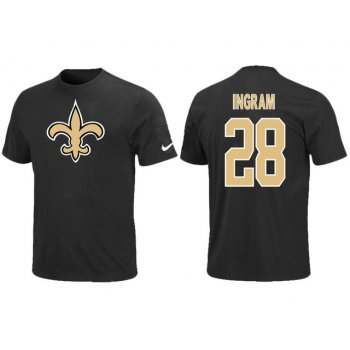Nike New Orleans Saints #28 Mark Ingram Name & Number T-Shirt Black