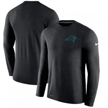 Men's Carolina Panthers Nike Black Coaches Long Sleeve Performance T-Shirt