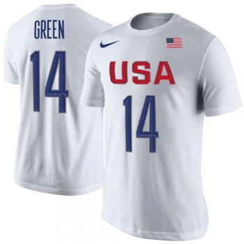 Team USA 14 Draymond Green Basketball Nike Rio Replica Name & Number T-Shirt White