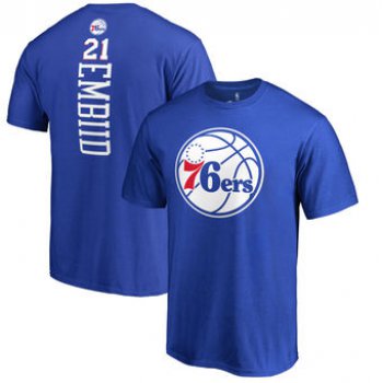 Men's Philadelphia 76ers 21 Joel Embiid Fanatics Branded Royal Backer Big & Tall T-Shirt