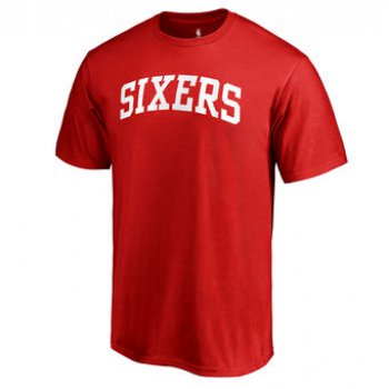 Men's Philadelphia 76ers Fanatics Branded Red Primary Wordmark T-Shirt