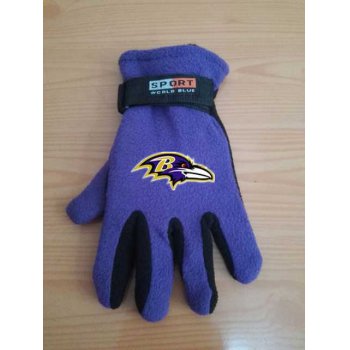 Baltimore Ravens NFL Adult Winter Warm Gloves Purple