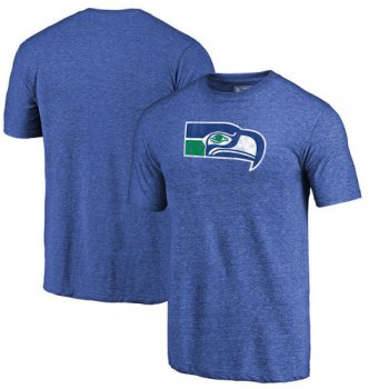 Seattle Seahawks Royal Throwback Logo Tri-Blend NFL Pro Line by T-Shirt