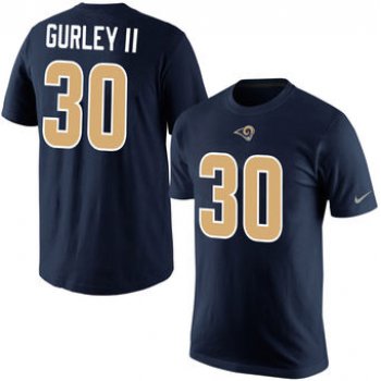 Men's Los Angeles Rams 30 Todd Gurley Nike Navy Player Pride Name & Number T-Shirt