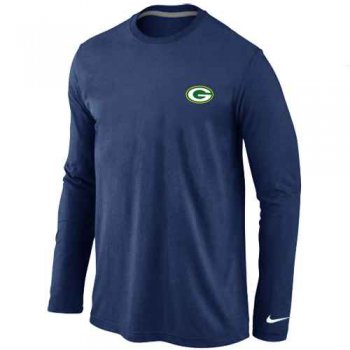 Green Bay Packers Sideline Legend Authentic Logo Long Sleeve T-Shirt D.Blue
