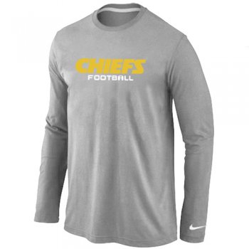 Nike Kansas City Chiefs Authentic font Long Sleeve T-Shirt Grey