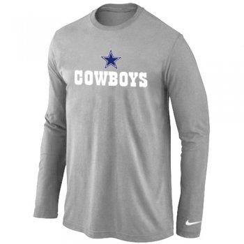 Nike Dallas Cowboys Authentic Logo Long Sleeve T-Shirt Grey
