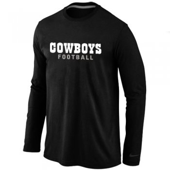 Nike Dallas Cowboys font Long Sleeve T-Shirt Black