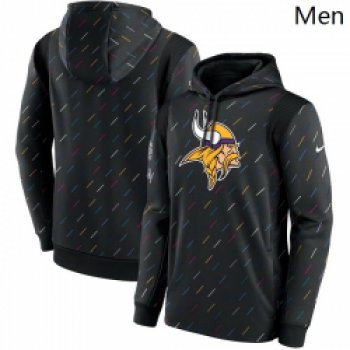 Men Minnesota Vikings Nike Charcoal 2021 NFL Crucial Catch Therma Pullover Hoodie
