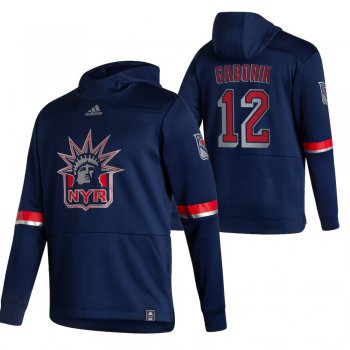 New York Rangers #12 Marian Gaborik Adidas Reverse Retro Pullover Hoodie Navy