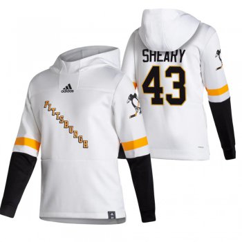 Pittsburgh Penguins #43 Conor Sheary Adidas Reverse Retro Pullover Hoodie White