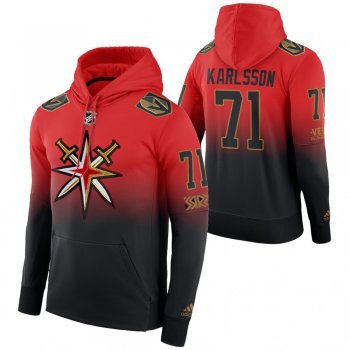 Vegas Golden Knights #71 William Karlsson Adidas Reverse Retro Pullover Hoodie Red Black