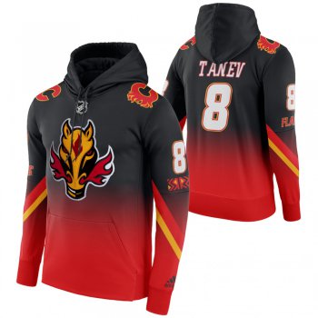 Calgary Flames #8 Christopher Tanev Adidas Reverse Retro Pullover Hoodie Black