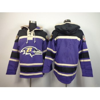 Men's Baltimore Ravens Blank Purple Hoodie