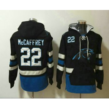 Men's Carolina Panthers #22 Christian McCaffrey NEW Black Pocket Stitched NFL Pullover Hoodie