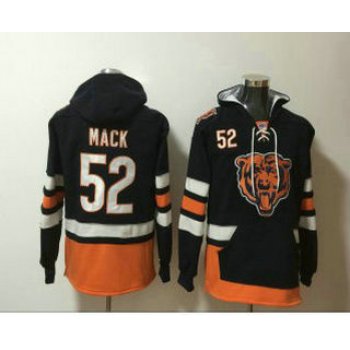 Men's Chicago Bears #52 Khalil Mack Navy Blue Pocket Stitched NFL Pullover Hoodie