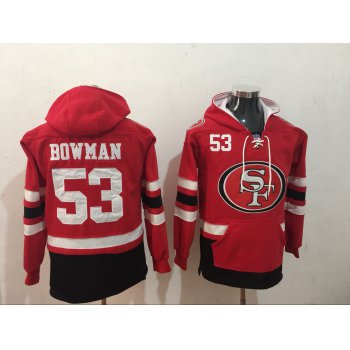 Men's San Francisco 49ers #53 NaVorro Bowman NEW Red Pocket Stitched NFL Pullover Hoodie