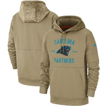 Men's Carolina Panthers Nike Tan 2019 Salute to Service Sideline Therma Pullover Hoodie