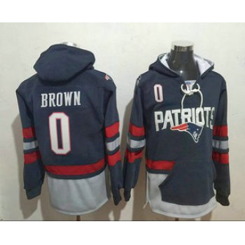 Men's New England Patriots #0 Antonio Brown 2016 Navy Blue Team Color Stitched NFL Hoodie