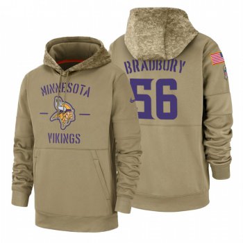 Minnesota Vikings #56 Garrett Bradbury Nike Tan 2019 Salute To Service Name & Number Sideline Therma Pullover Hoodie