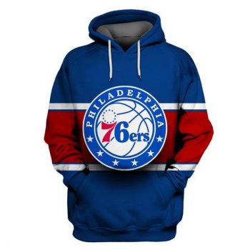 76ers Blue All Stitched Hooded Sweatshirt