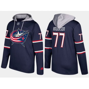 Adidas Columbus Blue Jackets 77 Josh Anderson Name And Number Navy Hoodie