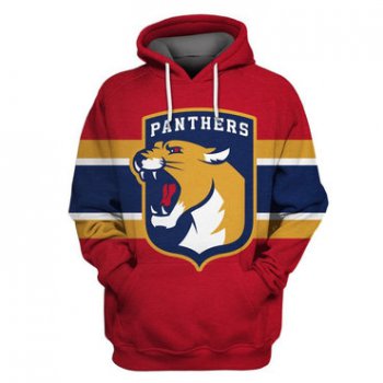 Men's Florida Panthers Red All Stitched Hooded Sweatshirt