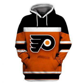 Men's Philadelphia Flyers Orange Black All Stitched Hooded Sweatshirt