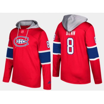 Adidas Montreal Canadiens 8 Jordie Benn Name And Number Red Hoodie