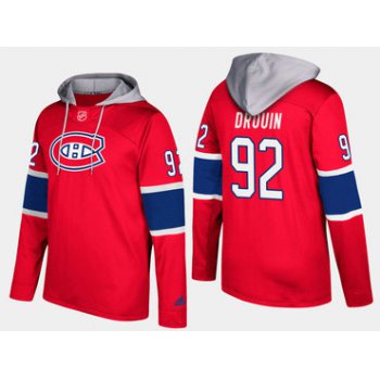 Adidas Montreal Canadiens 92 Jonathan Drouin Name And Number Red Hoodie