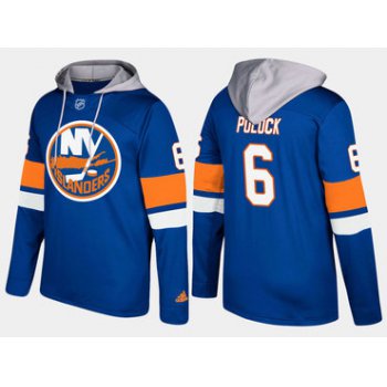 Adidas New York Islanders 6 Ryan Pulock Name And Number Blue Hoodie