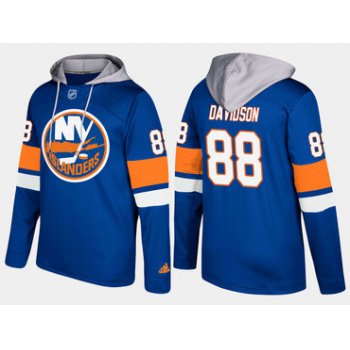 Adidas New York Islanders 88 Brandon Davidson Name And Number Blue Hoodie