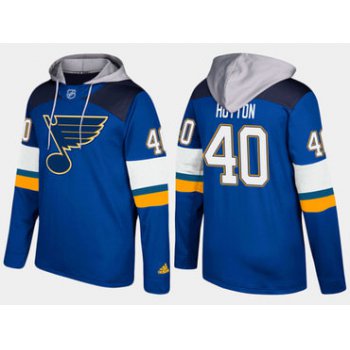 Adidas St. Louis Blues 40 Carter Hutton Name And Number Blue Hoodie